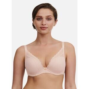 NWOT Chantelle Norah Chic Plunge T-Shirt‎ Bra Lace in Rose Size 32DDDD